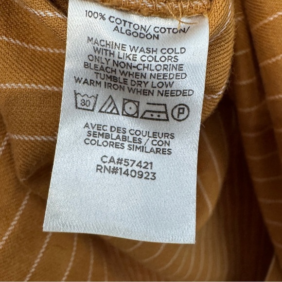 LOFT Mustard Stripe Cotton Blouse | Size M - Picture 4 of 5